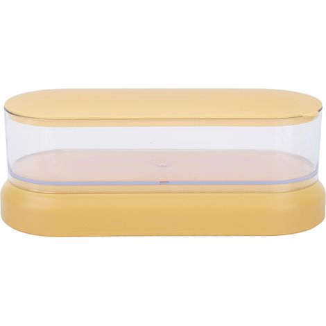 Nettoyeur d'outils à ongles à ultrasons portable avec visualisation, machine de nettoyage d'outils à ongles multifonction 450 ml, jaune (1/5)