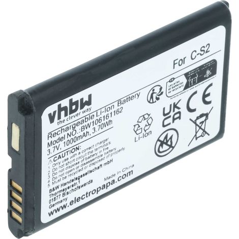 vhbw Akku Ersatz für BlackBerry C-S2, CS2, BAT-06860-009, BAT-06860-003, ACC-06860-304 für Handy Smartphone Telefon (1000 mAh, 3,7 V, Li-Ion) (1/5)