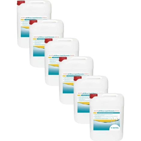 Bayrol – Pack de 6 correcteurs de pH liquide 20 L – Formule concentrée 14,9 % acide sulfurique – Compatible avec tous les traitements de désinfection