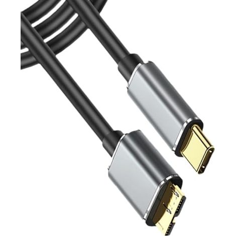1 m langes externes Festplatten-Datenkabel – USB-C-Kabel für tragbare Festplatten, kompatibel mit WD, LaCie, SanDisk, My Passport, Seagate Fast, Transcend StoreJet (1/5)