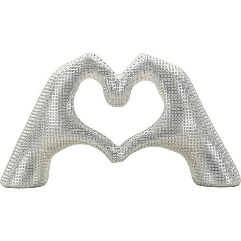 Mains Cœur Déco "Lover" 25cm Argent (1/5)