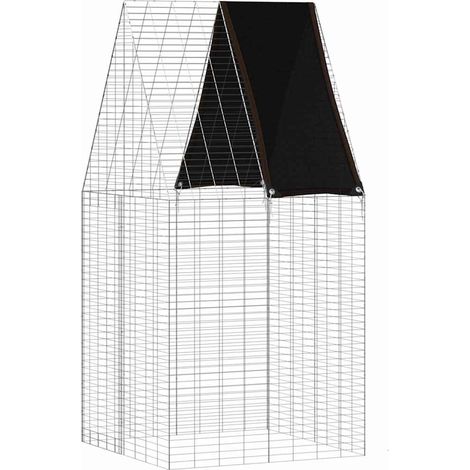 Rabbit Cage Silver 100 x 100 x 210 cm Galvanised Steel vidaXL