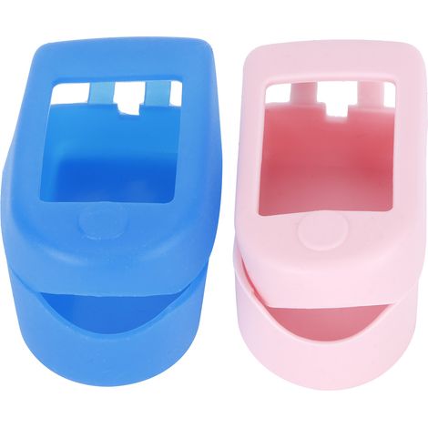 2 Protections en Silicone pour Oxymètre de Pouls Portable - Voyage et Maison (Bleu et Rose) (1/5)