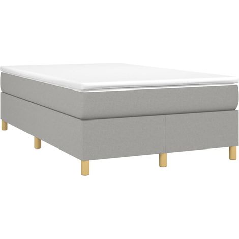 Estructura de cama con somier tela gris claro 120x200 cm vidaXL