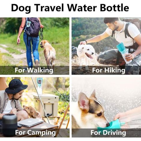 Tragbarer Reisebecher für Haustiere Tierbedarf Tragbare Wasserflasche für Hunde Auslaufsicher und tragbar Zum Füttern und Tränken von Haustieren (1/5)