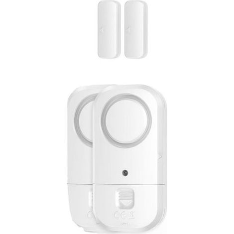 Capteurs d'alarme pour portes et fenêtres - Sécurité enfants, maison, bureau, magasin, dortoir, appartement, camping-car, lot de 2 (1/5)