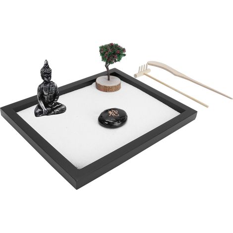 Kit de Jardin Zen de Bureau avec Bac à Sable, Décoration Miniature pour Méditation et Relaxation à la Maison (1/5)