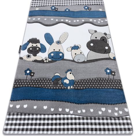 Carpet PETIT FARM ANIMALS blue blue 240x330 cm