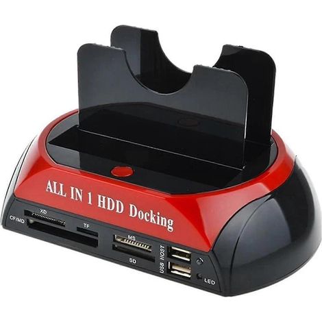 Station d'accueil pour disques durs IDE 2,5" et 3,5" avec double emplacement USB 3.0 et lecteur de cartes intégré. (1/5)
