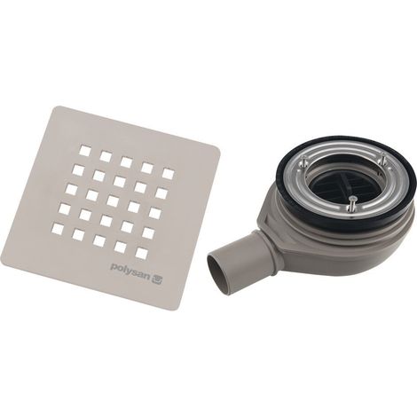 Bonde de receveur de douche TRENECA, dia. 90mm, DN40, couvercle beige mat (1/3)