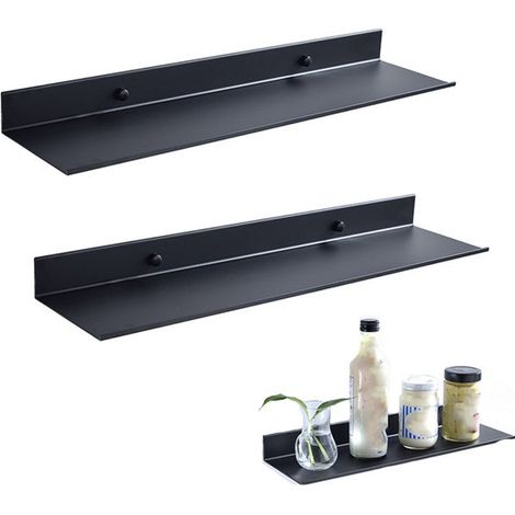 Mensola da bagno, 2 pezzi, nera, 30 cm, mensola per doccia, portaoggetti per doccia, piccola mensola per doccia, organizer, cestino per doccia, mensola a muro per bagno, Sc (1/5)