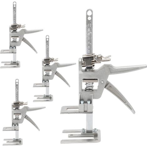 Randaco Möbelheber Set 4 Stück mit Skala, fein einstellbarer Montageheber 0-145 mm, Plattenheber für Möbel, bis 150 kg (1/5)
