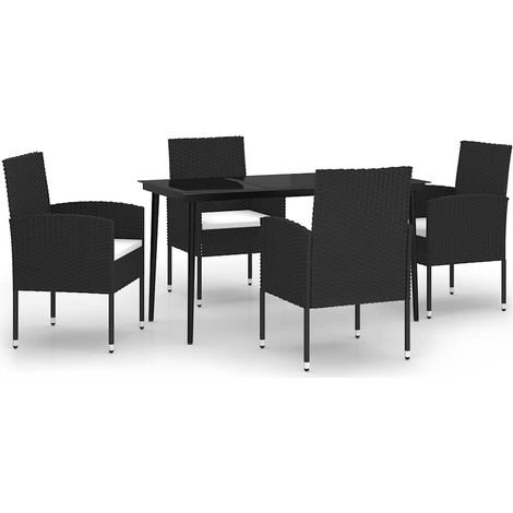 Maison Exclusive - Set da Pranzo da Giardino 5 pz Nero (1/5)