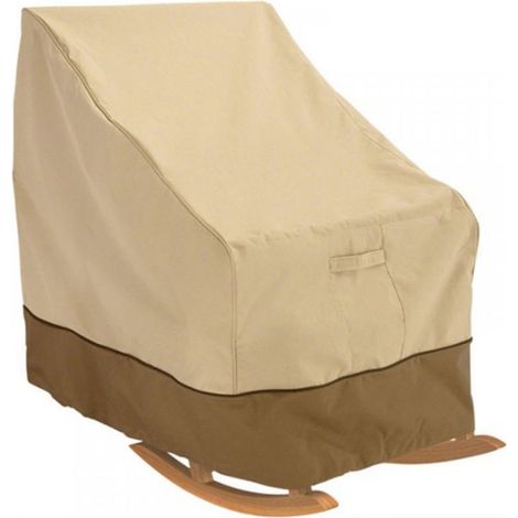 Housse de chaise de jardin d'extérieur imperméable beige, 70x83x99 cm, 210D avec cordon de serrage réglable, protection UV, résistante à l'usure, adaptée aux meubles de jardin 210D (1/5)