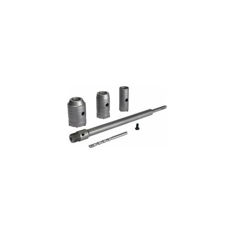 Set de scies à cloche 30/40/50mm – Tige d'extension 350mm – Carbure de tungstène pour béton, brique et parpaing – Compatible murs de maçonnerie
