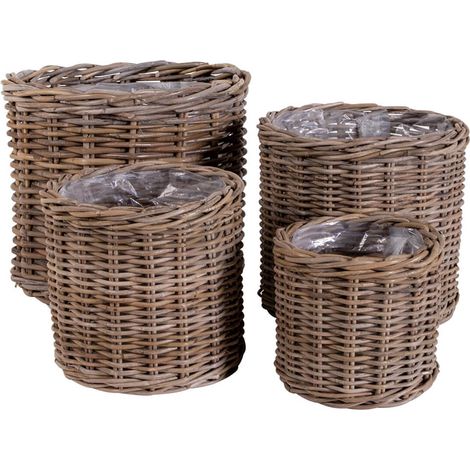 COCCO - Lot de 4 Paniers Décoratifs en Rotin Naturel (1/3)
