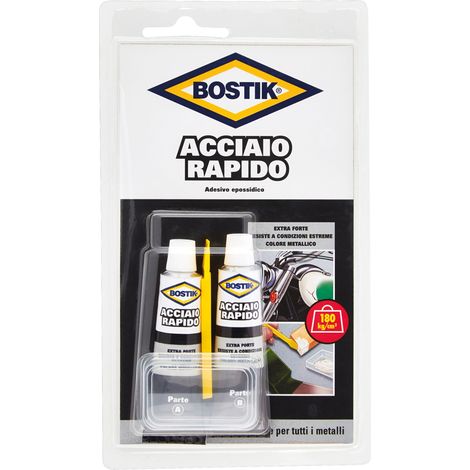 ADESIVO 'ACCIAIO RAPIDO' ml. 30 (2 x 15 ml)- 12 blister  - BOSTIK