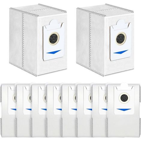 10 Pack Sacs à Poussière D'aspirateur pour Ecovacs T30S / T30S PRO / X5 Omni/Deebot X2 Omni,Antibactériens,10 Pièces Pièces de Rechange pour Sacs à Poussière Haute Capacité 3L (1/5)