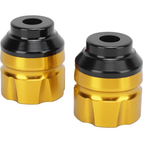 Lot de 2 réservoirs de liquide de frein et d'essence pour moto, en alliage d'aluminium, universels pour moto et vélo, jaunes (1/5)