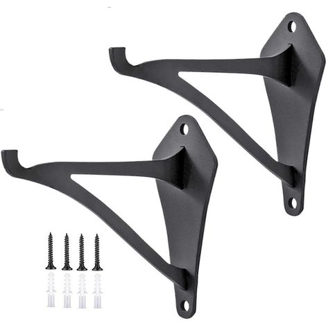 Supports muraux pour plantes d'extérieur, Crochets pour jardinières, lot de 2 supports décoratifs pour pots de fleurs et lampes solaires, résistant à la corrosion, en fer (1/5)