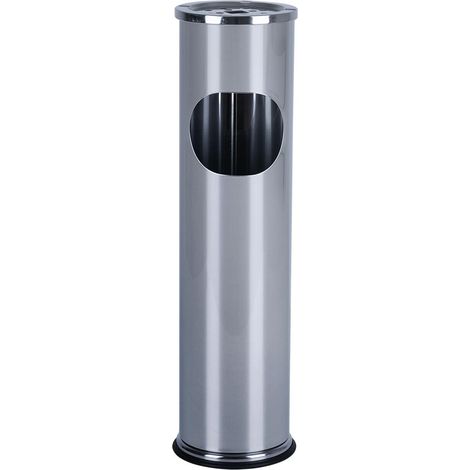 Etc-Shop – Cendrier sur pied extérieur en acier inoxydable – Cendrier amovible – Poubelle 8 litres – Diamètre 14 cm, hauteur 54 cm – Antirouille