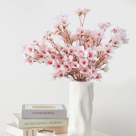Bouquet De Fleurs Artificielles - Tissu De Soie - 40 Cm - Pour Décoration Intérieure Et Mariage - Lot De 4 (1/5)