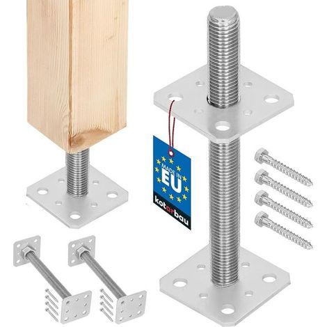 Post Support - Steel - 80 x 80 x 250 mm - M24 (1/2)