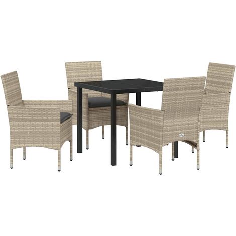 Maison Exclusive - Conjunto de Comedor de Jardín 5 pcs Gris Claro (1/5)