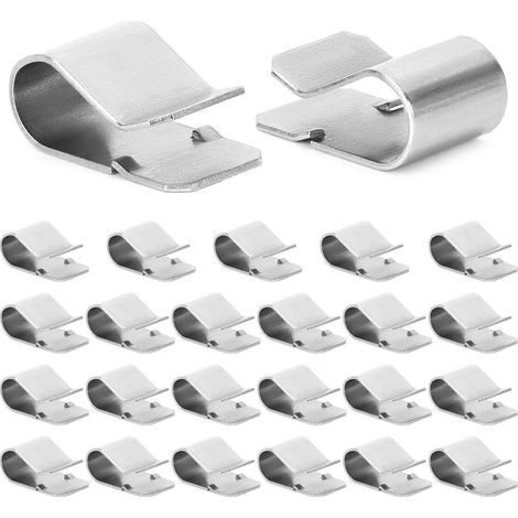 Lot de 25 Clips U en Acier Inoxydable 304, Clips de fixation, Taille 21,4 x 12 mm, pour Panneaux de 3 7.5mm (1/5)
