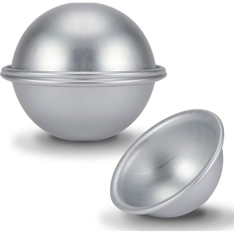 Haofy Moule à gâteau demi-boule, moule en demi-cercle de 10 cm en aluminium hémisphère en mousseline de soie moule à gâteau Bikini gâteau Dessert pudding moule de cuisson (1/5)