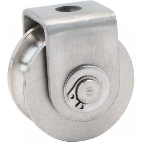 Poulie Simple Poulie pour Cable Acier INOX, Poulie de levage, Poulie Escalade Poulie Rouleau de Chargement, Poulie de Levage Capacité 30kg - 1pcs Argent (1/5)