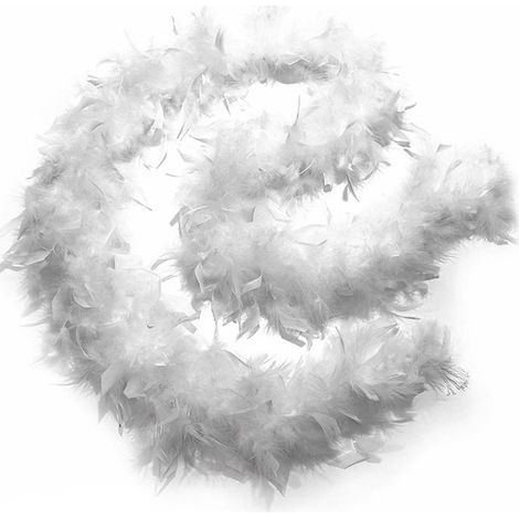 Ghirlanda boa di piume bianco addobbi decorazioni natalizi per albero di natale CM 180 ornamento allestimento casa (1/5)