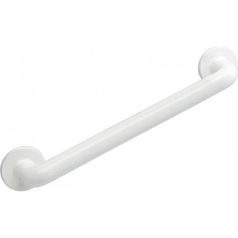 Poignée de sécurité murale, 40 cm, main courante dans la salle de bain et les toilettes, percée pour fixation, 40x2.5x8 cm, blanc (1/3)
