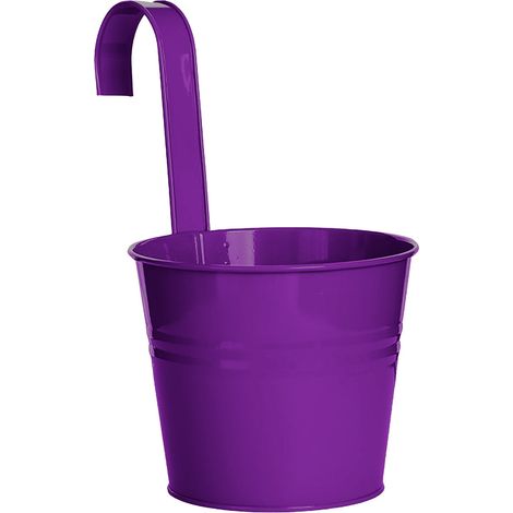 Seau À Fleurs - Suspension Métallique - Pour Balcon Jardin Terrasse - 13 x 21 cm - 1 Pièce (1/5)