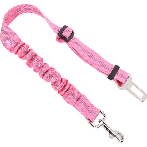 Laisse de sécurité élastique réfléchissante réglable pour chien et chat (rose) (1/5)