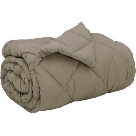Couette d'hiver gris clair en duvet, 135 x 200 cm, microfibre (1/5)