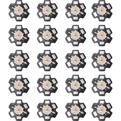 Lot de 20 LED SMD basse tension lumineuses jaunes, avec substrat en aluminium, pour bricolage lampe torche, phare, projecteur. (1/5)