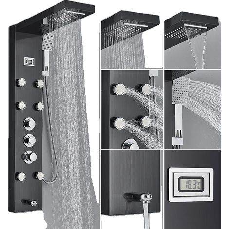 Panneau de Douche, Contrôle Thermostatique, Jets de Massage (1/2)