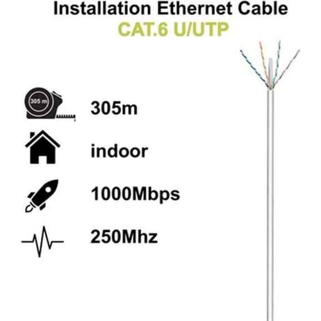 ewent IM1216 câble réseau Cat6 gris 305 mètres (1/2)