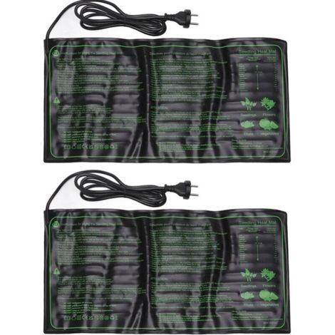 Decdeal 2 Pièces Tapis Chauffant Imperméable Pour Semis,Coussin à Température Constante pour la Croissance des Graines de Plantes,Prise UE 220-240V