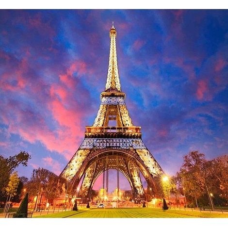 Mosaïque diamant 5D - Tour Eiffel de nuit 40x30cm