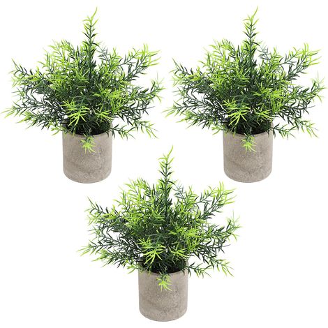 Künstliche Pflanze Rosmarin & Eukalyptus 3er-Set Papiertopf Grüne & weiße künstliche Pflanzensäule (1/5)