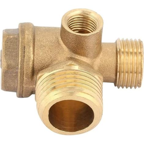 1 Clapet Anti Retour de Compresseur D'Air à Trois Voies Clapet Anti Retour de Compresseur D'Air à Connexion Directe, Orifice de Vanne: 20Mm 16Mm 10Mm (1/5)