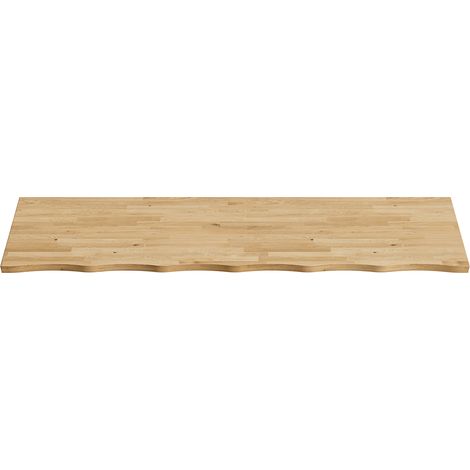 CHICFURN Piano in legno 160 cm colore legno naturale bordo ondulato per mobile o tavolo (1/5)