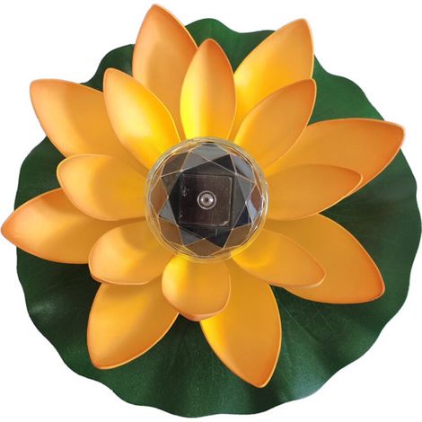 Lampe solaire lotus, lampe décorative de jardin, lampe de bureau, lampe de terrasse, lampe lotus LED orange et blanche (1/5)