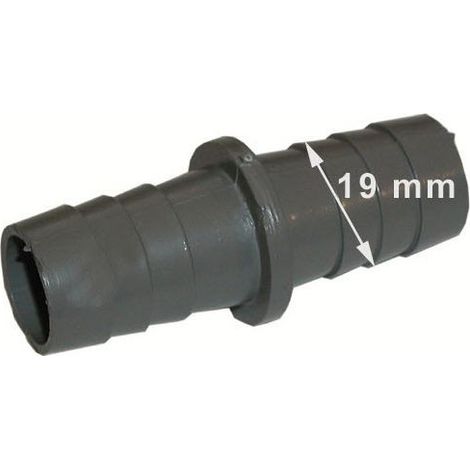RACCORD DROIT TUYAU DE VIDANGE 19MM/19MM. (1/4)