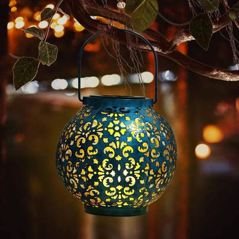 Lampe solaire de jardin, éclairage solaire extérieur décoratif, lampes solaires pour terrasse, patio, art décoratif en métal, accessoires de jardin, décorations extérieures pour porche, allée et cour,
