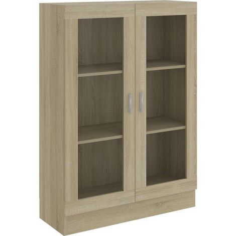 Vitrinenschrank Sonoma-Eiche 82,5x30,5x115 cm Holzwerkstoff vidaXL