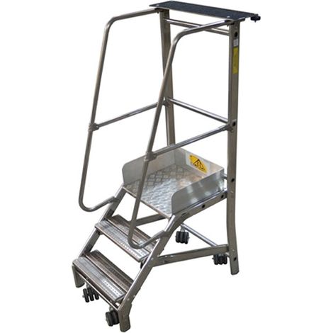 Scaletta con ruote de 3 gradini - altezza massima di lavoro 2.59m - SC3