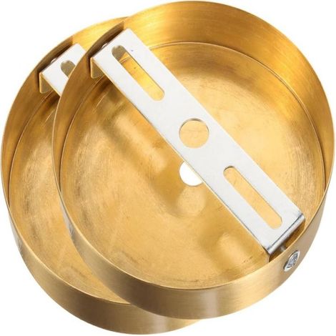 Plaque De Montage - Laiton Doré - Pour Lustre Applique Murale Et Plafonnier - Support De Suspension De Luminaire - Lot De 2 (1/5)